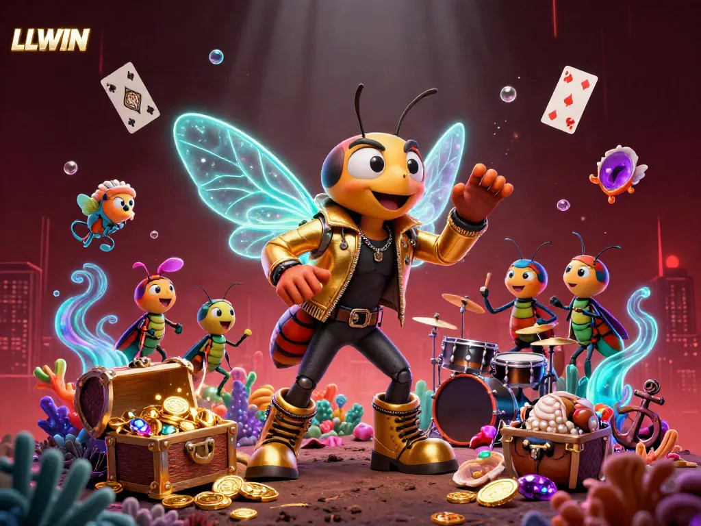 Experience the thrill of LLWIN with vibrant underwater casino elements and lively characters in a rich, dynamic scene.