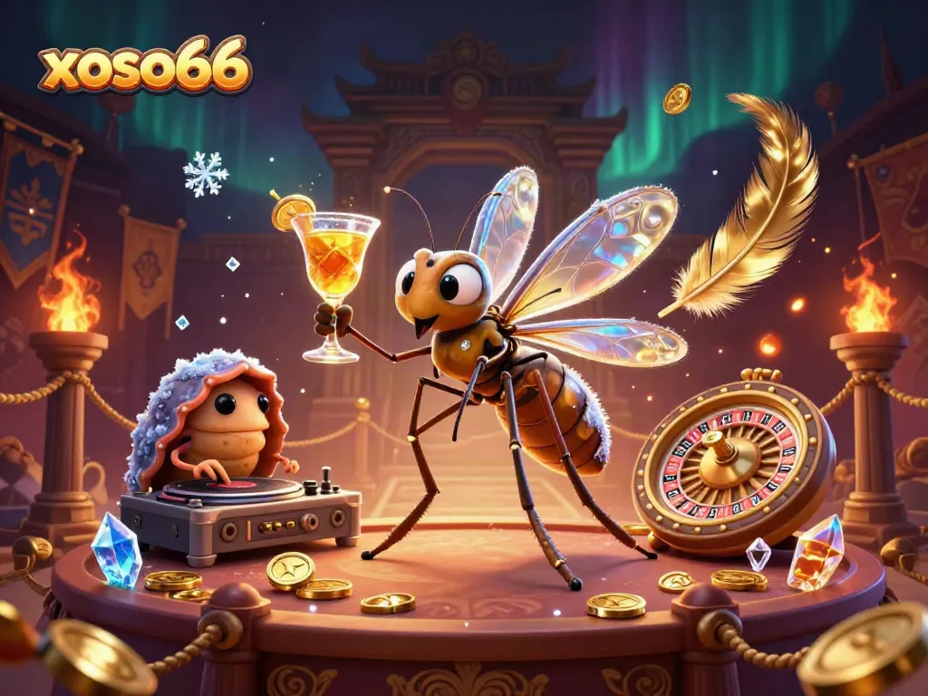 Experience the vibrant casino atmosphere of xoso66 with unique characters and dynamic gaming elements.