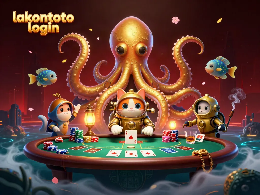 Permainan togel online dengan lakontoto login, menampilkan suasana kasino yang meriah dan menawan.