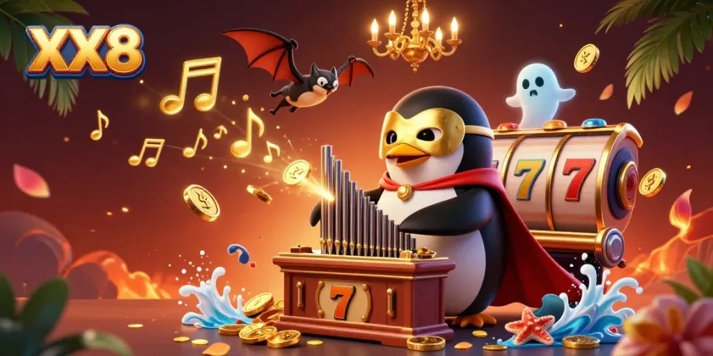 Experience the thrill of XX8 with a vibrant casino-themed illustration featuring dynamic characters and elements.