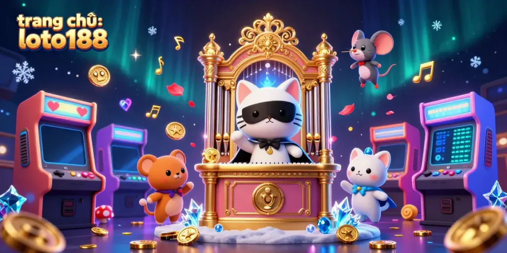 Engaging scene showcasing trang chủ loto188 with a whimsical casino atmosphere and vibrant gaming elements.