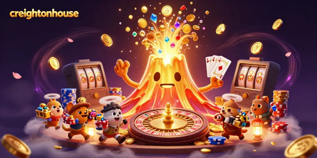 Immerse yourself in the creightonhouse casino scene with golden eruptions of coins and enchanting gameplay elements.