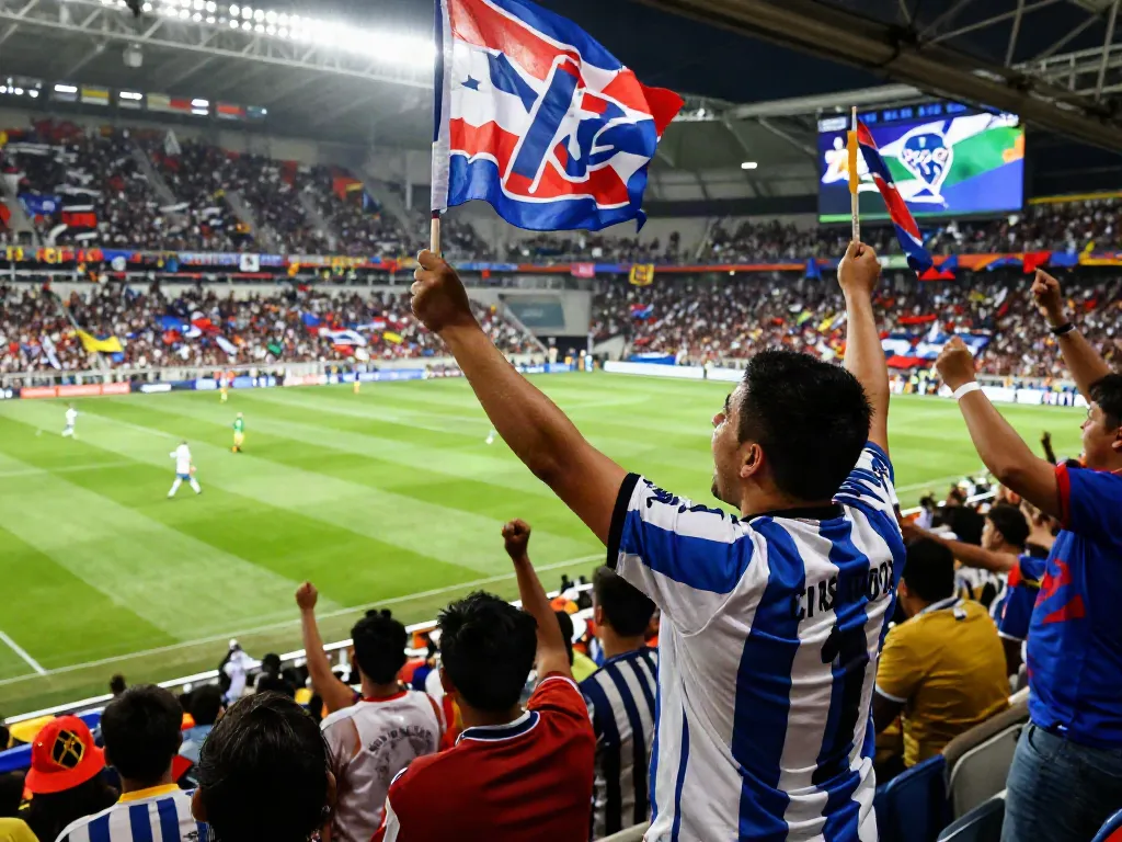 The joy of a fan celebrating during a football match, embodying the spirit of TOP10ตำนานนักเตะ.