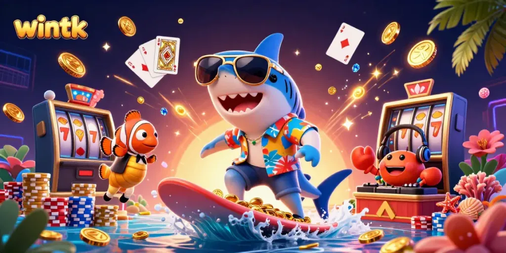 Surf exciting casino adventures with wintk while winning sparkling gems and coins!