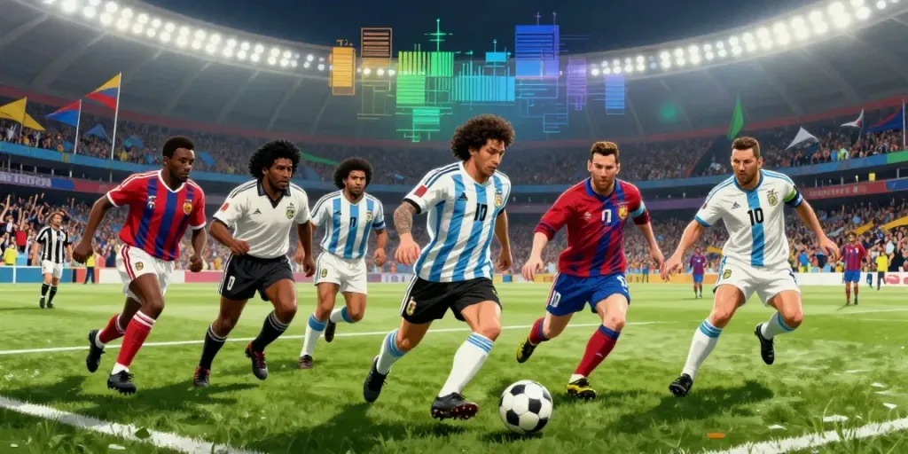 TOP10ตำนานนักเตะ showcasing legendary footballers in an iconic match with enthusiastic crowd.