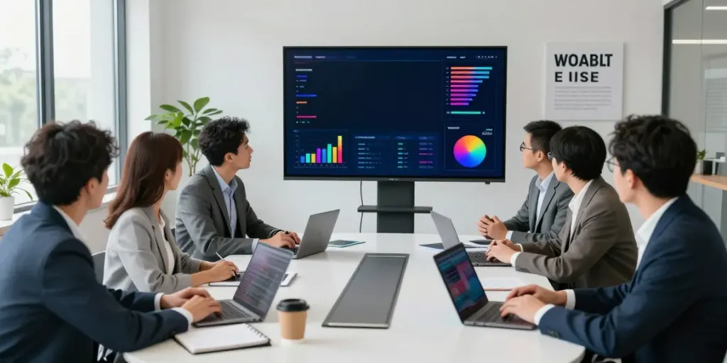 Team collaborating in a modern conference room to discover more here strategic insights.